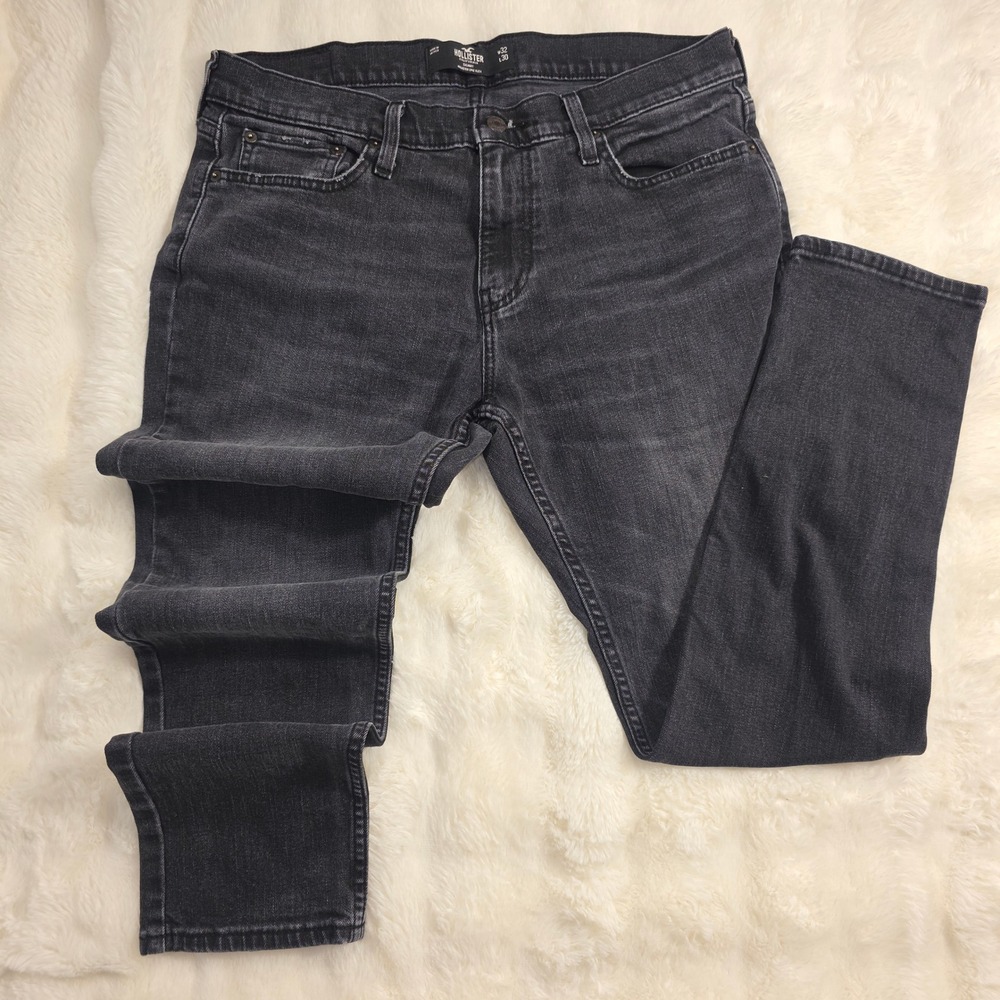 Hollister Skinny Jeans Mens 32x30 Black Excellent Epic Flex 331D2412